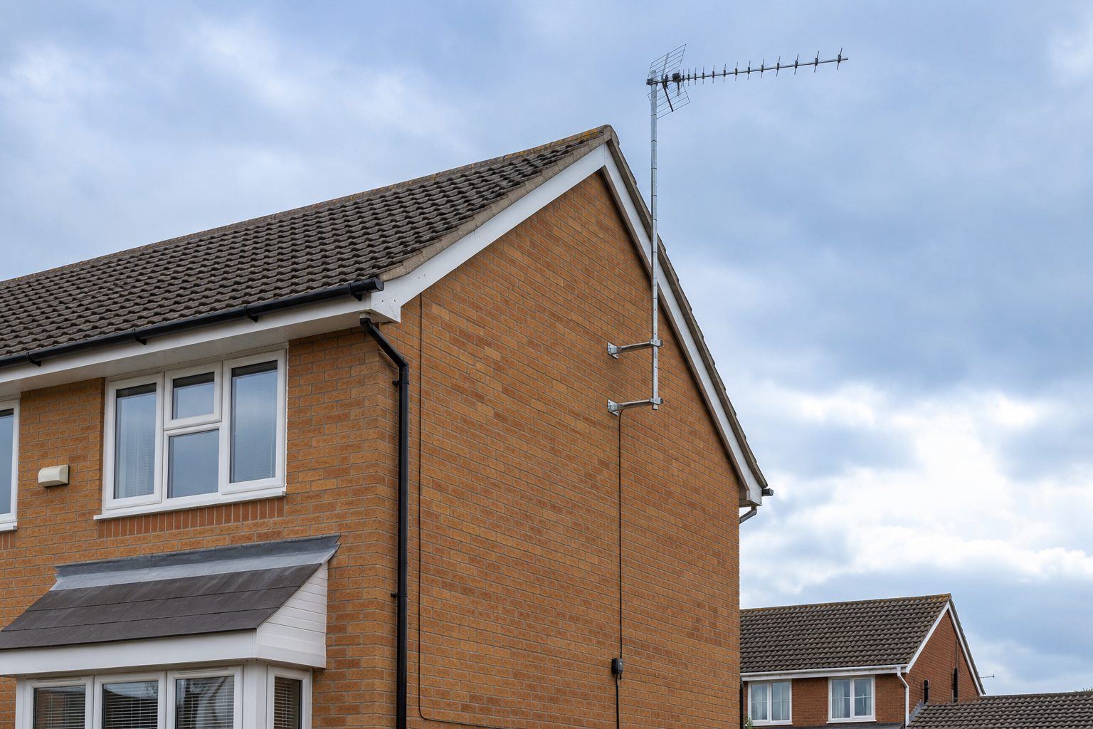 New TV aerial on a Warwickshire home near Kenilworth